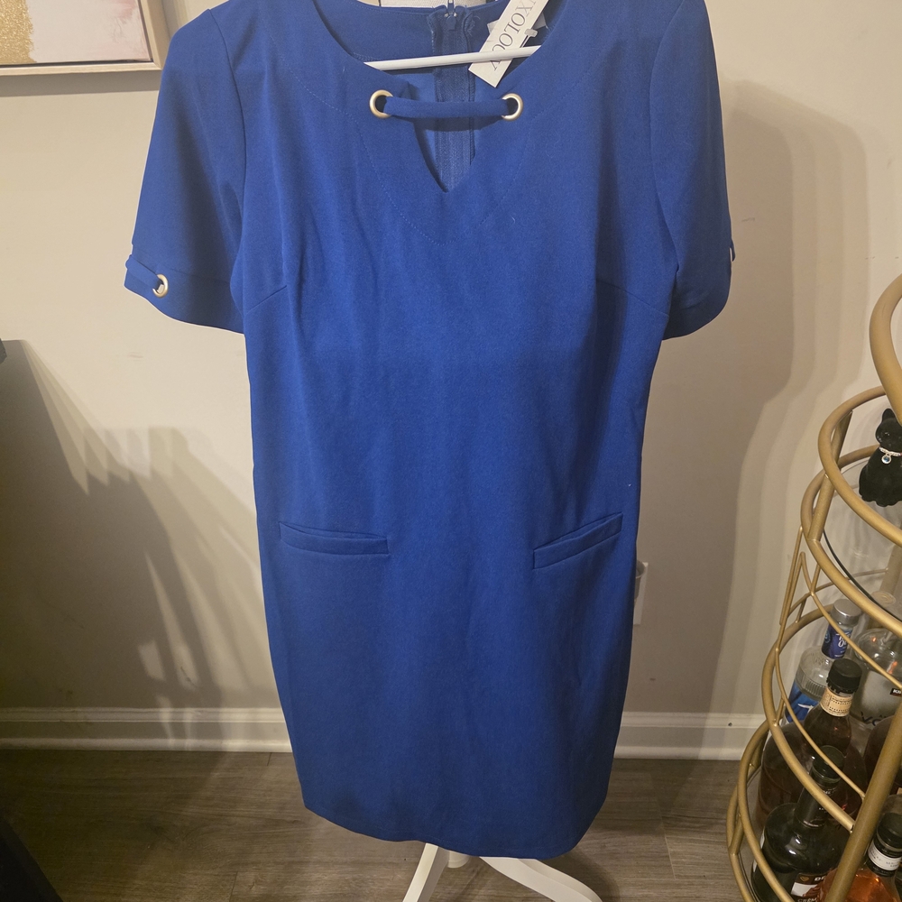 Luxology Royal Blue Short Sleeve Shift Dress
